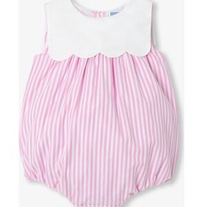 Jacadi 3mo Pink and White Striped Romper